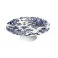 ENGLISH BLUE STONEWARE FOOTED PLATE 33CM