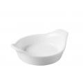 MINIATURES WHITE FLUTED ROUND EARED DISH 7X7X3CM 20ML