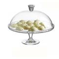 CAKE PLATE FOOTED WITH LID CLEAR 32x26 CM