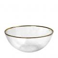GLASS CLEAR BOWL WITH GOLD RIM DIA:12,3CM H:6CM