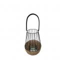 WATER HYACINTH LANTERN WITH HANDLE S D17CM